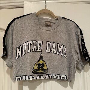 Gray Notre Dame Kids Crop Top